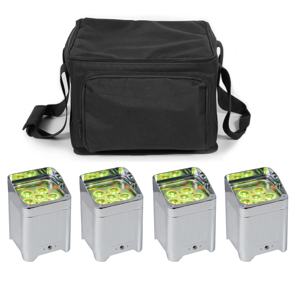 KP1A Silver 6*18W Battery Led Par Can Light 6in1 Wireless Control