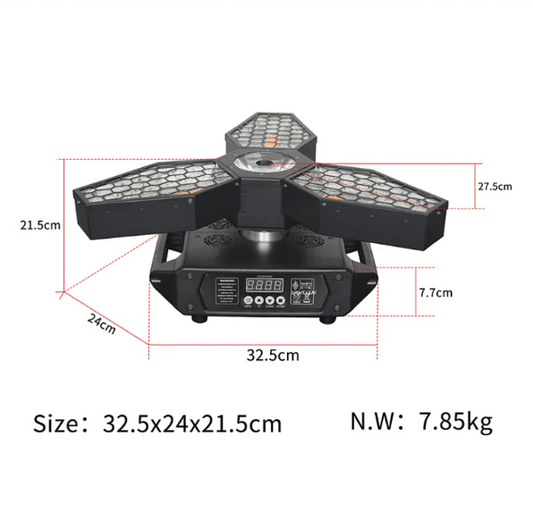 KR10 250W RGB 3-IN-1 Maple Leaf Led Infinitely Rotating Retro Stage light