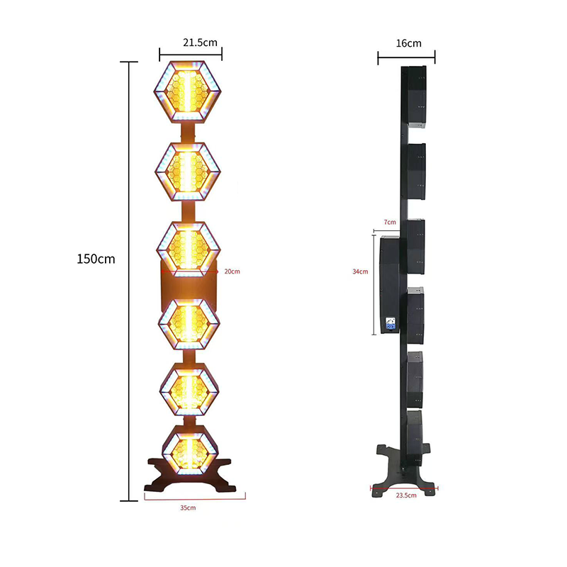 KR3 Vertical 6*60W retro stage lights RGB 3-in-1 with auxiliary light