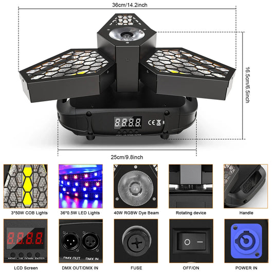 KR11 Mini 120W Rotation Maple Led Retro Stage Light