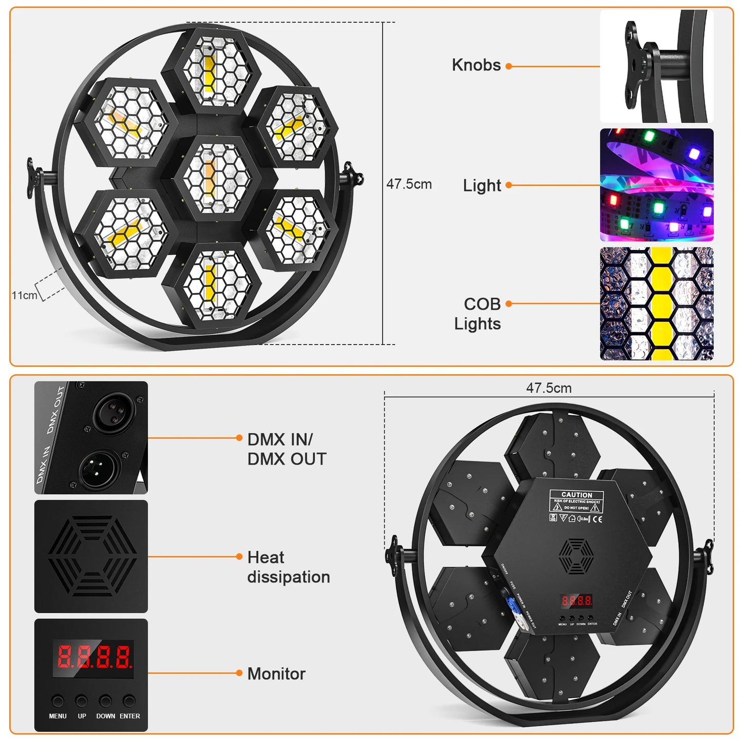 KR6 Single Ring 7×50W Mini Retro Stage Light