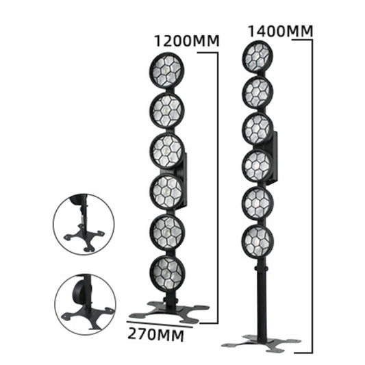 KR15 6×80W LED COB Vertical Circular Retro Starlight