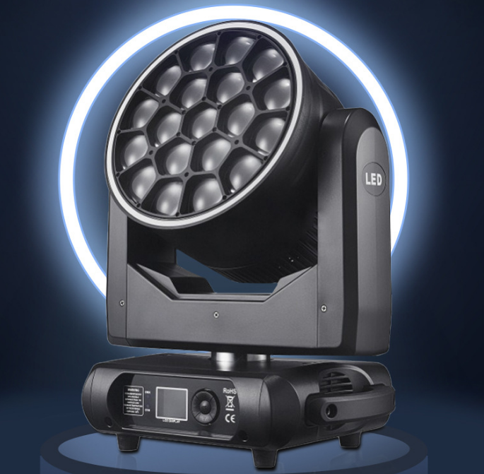 KW3 Bee Eyes 19*15W LED Moving Head Light with Auxiliary Light