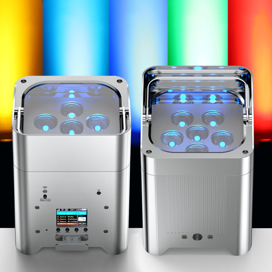 KP1A Silver 6*18W Battery Led Par Can Light 6in1 Wireless Control