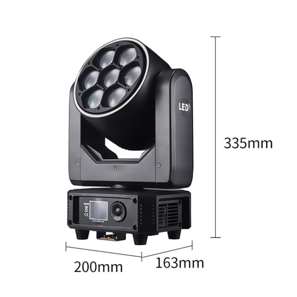 KW2A 7X30W RGBW Mini Bee Eye Moving Head Wash Light With LED Strip