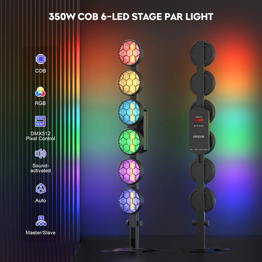 KR14 6×60W LED COB Vertical Round Retro Stage Light