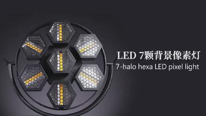 KR7 Mid-size Single Ring 7 Pieces RGB 3in1 retro stage light