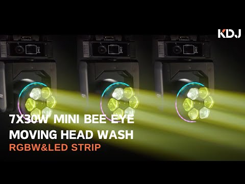KW2A 7X30W RGBW Mini Bee Eye Moving Head Wash Light With LED Strip